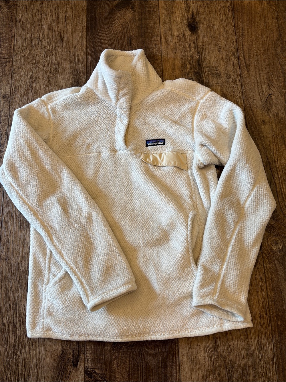 Patagonia Re-Tool Half Snap Pullover Off-White Quarter-Zip Fleece